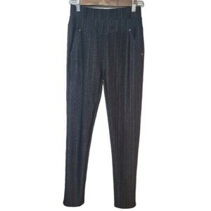 Boutique Black & Silver Pinstriped Fleeced Lined Jeggings